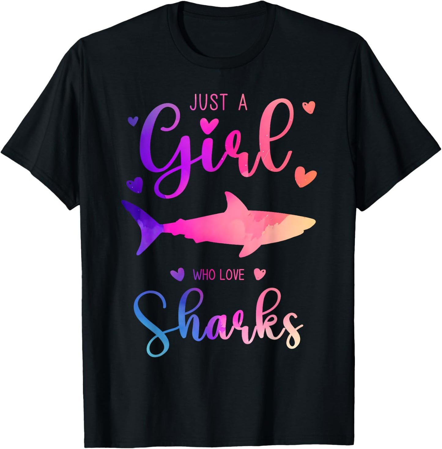 Just a Girl Who Loves Sharks Dress and Kids T-Shirt - T-Shirt | Black