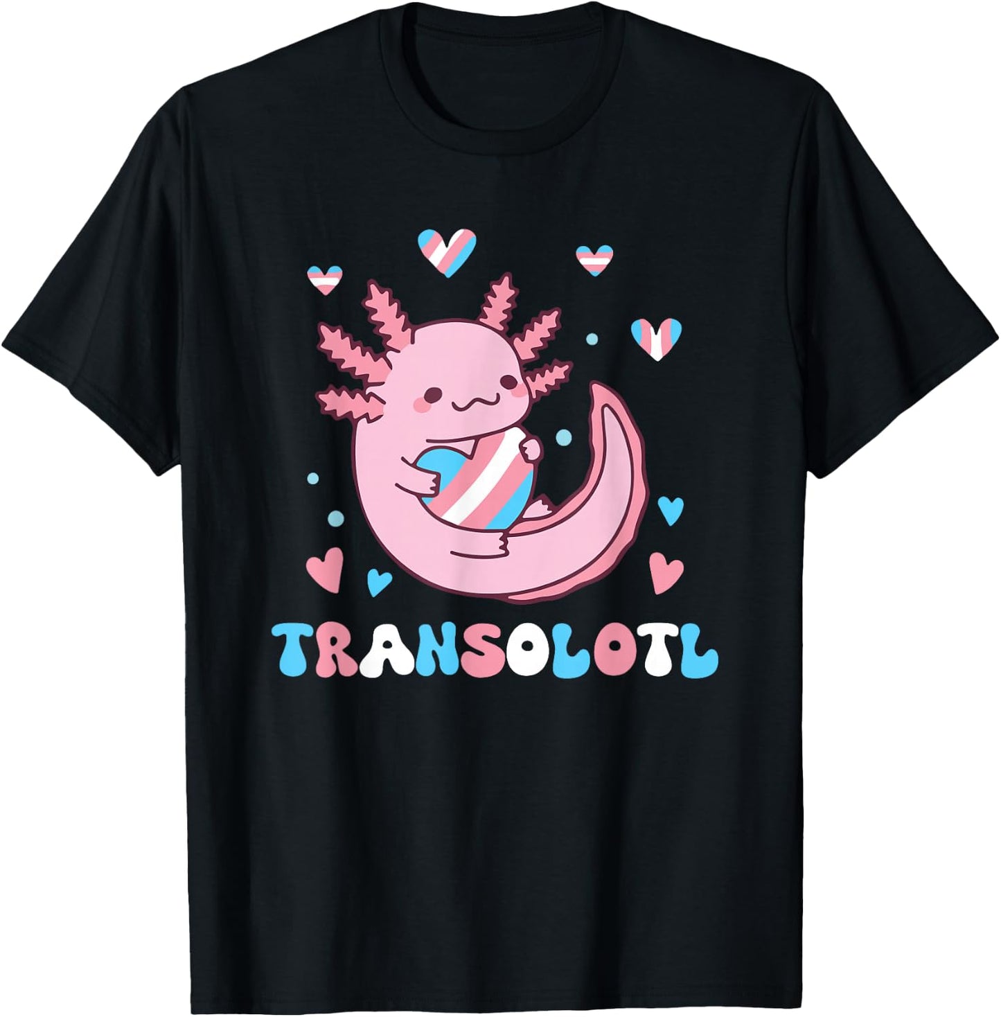Transgender Kawaii Axolotl LGBTQ Trans Pride Month Equality T-Shirt - T-Shirt | Black