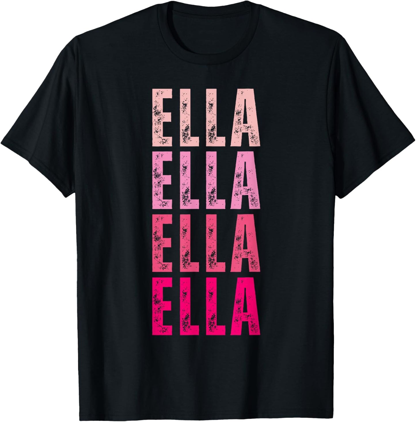 Personalized Name Ella I Love Ella 70's Vintage T-Shirt - T-Shirt | Black
