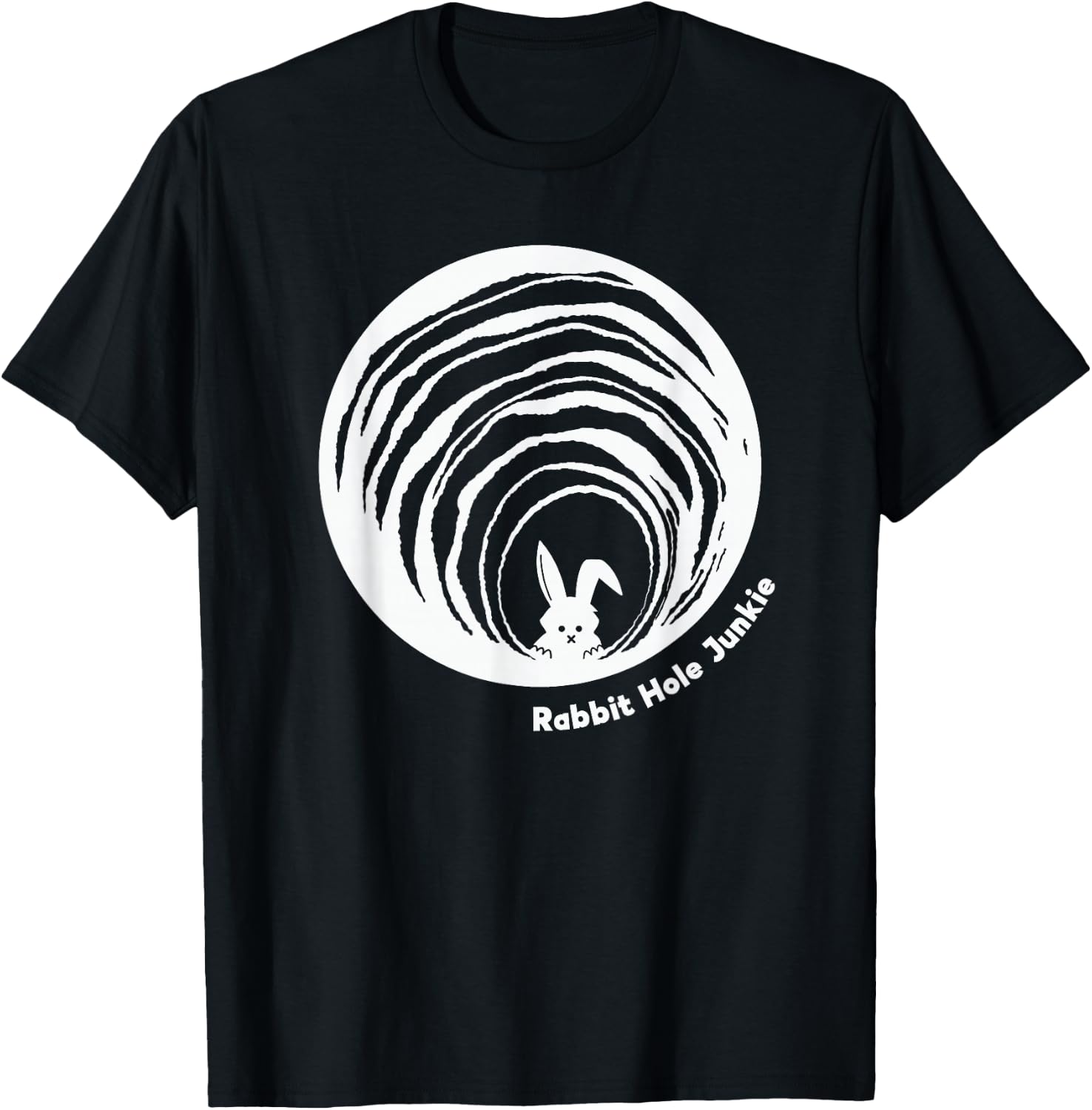 Rabbit-Hole Junkie Surreal Reality Vortex Truth-Seeker Guide T-Shirt - T-Shirt | Black