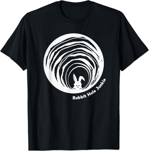 Rabbit-Hole Junkie Surreal Reality Vortex Truth-Seeker Guide T-Shirt - T-Shirt | Black