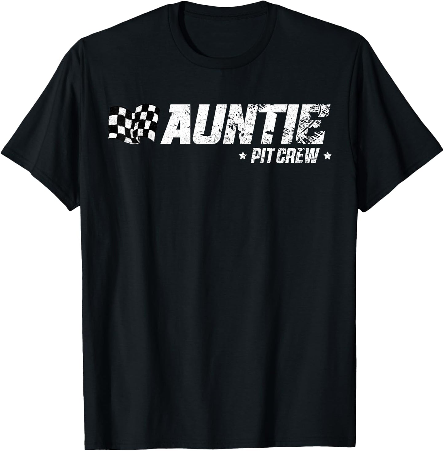 Auntie Pit Crew Race Car Birthday Family Racing T-Shirt - T-Shirt | Black