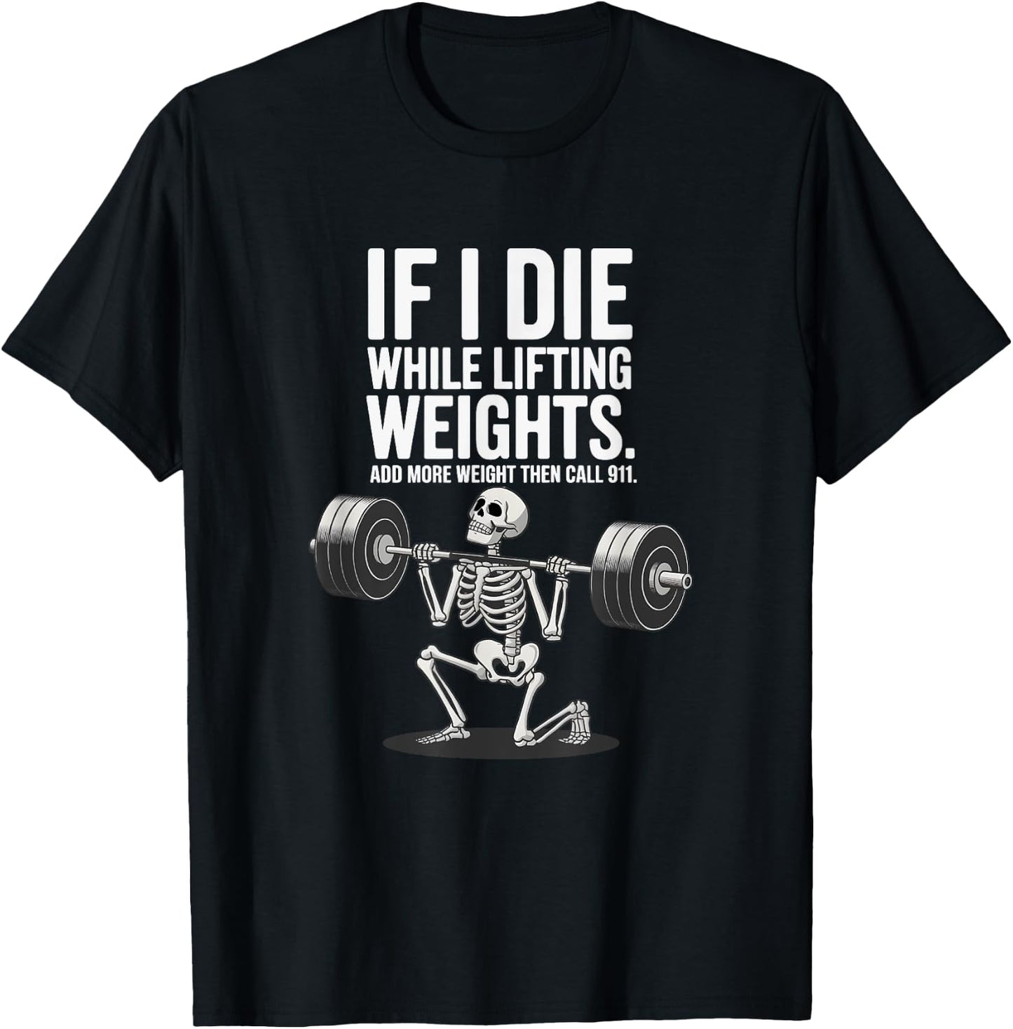 Hardcore Gym Lifter Apparel -Adults Black Small Modern Humorous Gym Skeleton Workout Fitness T-Shirt - T-Shirt | Black