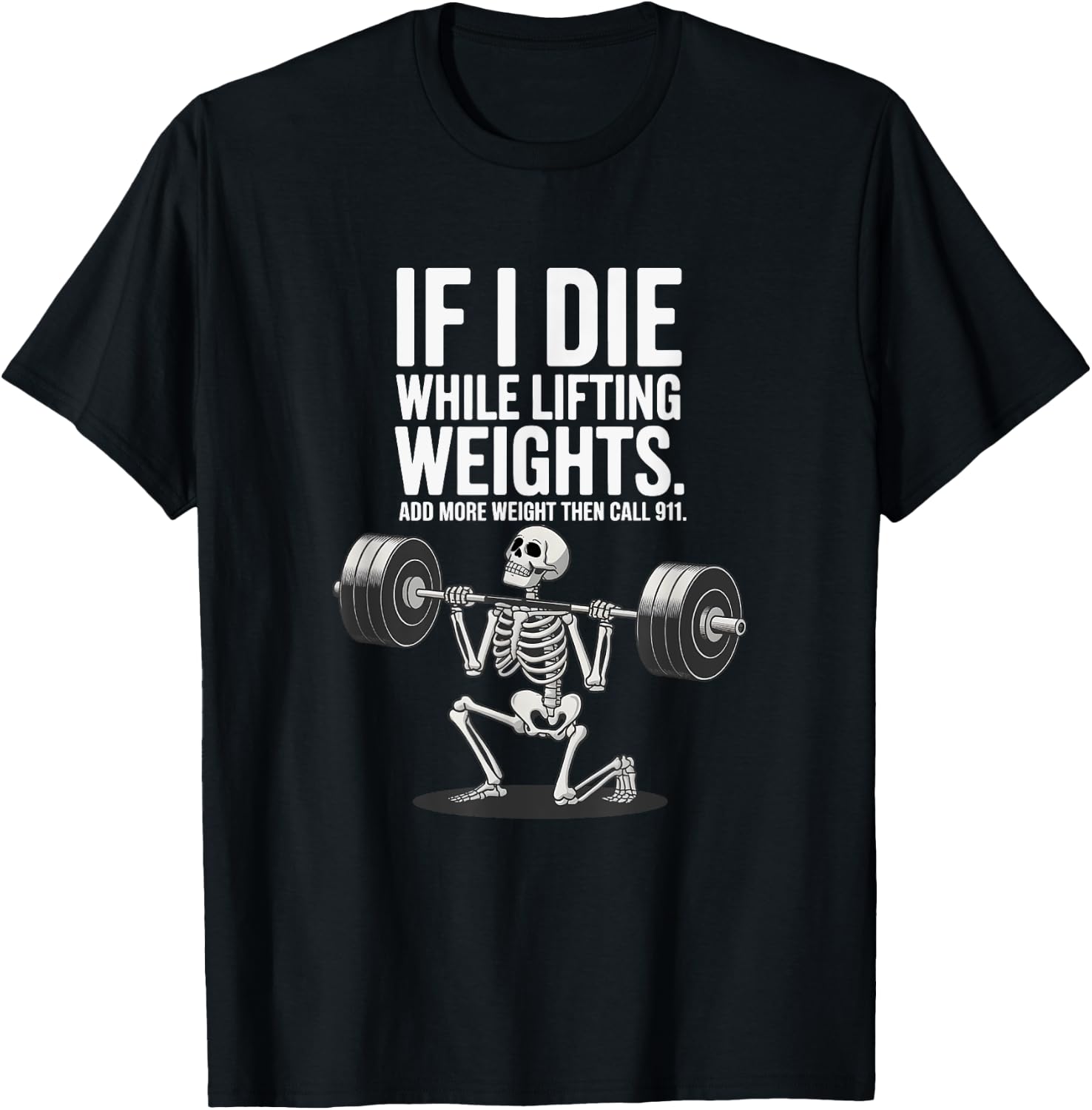 Hardcore Gym Lifter Apparel -Adults Black Small Modern Humorous Gym Skeleton Workout Fitness T-Shirt - T-Shirt | Black