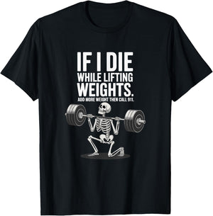 Hardcore Gym Lifter Apparel -Adults Black Small Modern Humorous Gym Skeleton Workout Fitness T-Shirt - T-Shirt | Black