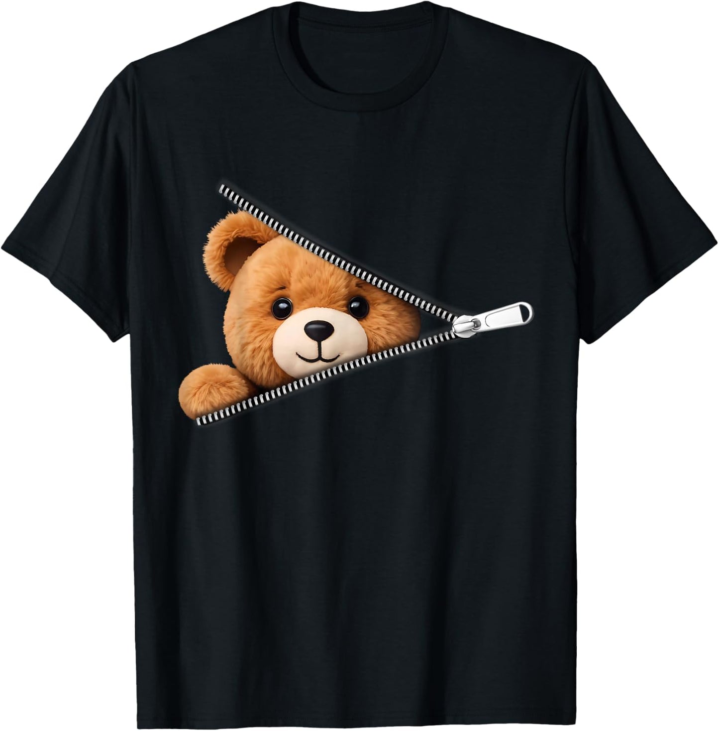 Cute Bear Soft and Charming Child Woman Man , Black, S T-Shirt - T-Shirt | Black