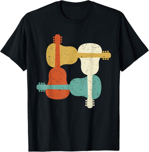 Classical Guitar Player, Guitarist, Classic I Retro T-Shirt - T-Shirt | Black