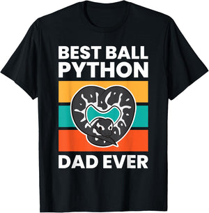 Ball Python Snake Father - Best Ball Python Dad Ever T-Shirt - T-Shirt | Black