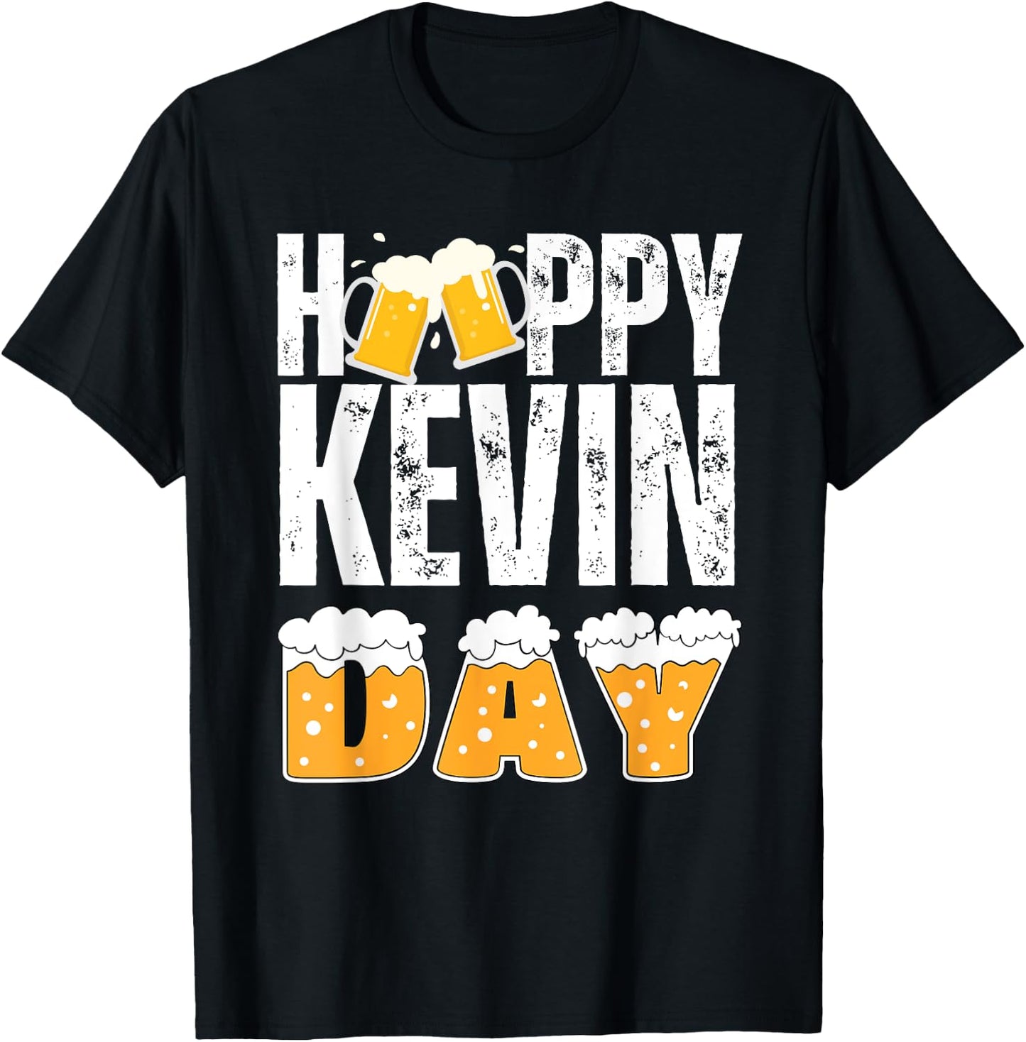 Vintage KEVIN Gifts Name Matching Birthday Party Beer Lover T-Shirt - T-Shirt | Black