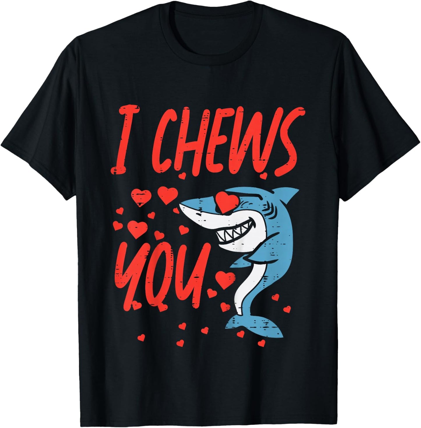 Kids I Chews You Shark Kids Valentines Day Toddler Baby Boys T-Shirt - T-Shirt | Black
