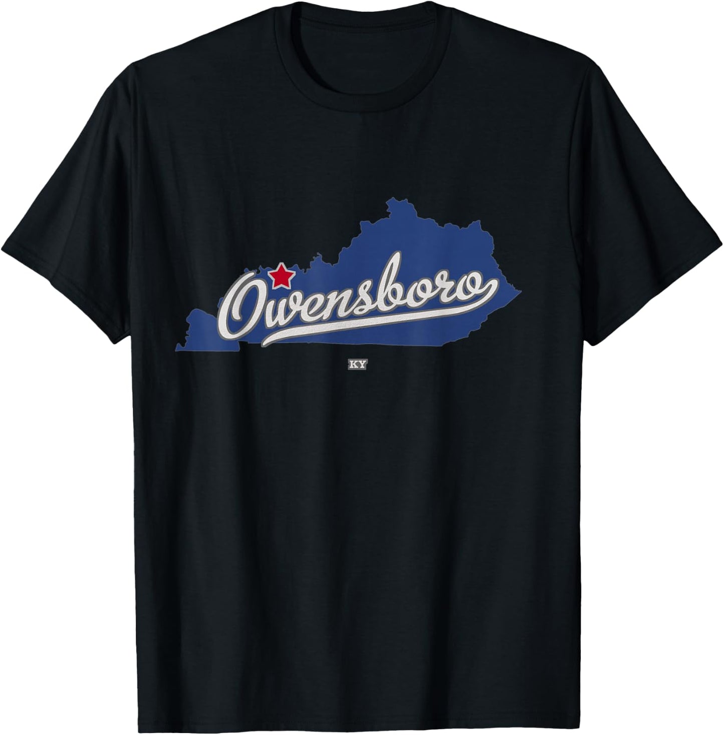 Owensboro Kentucky KY Map T-Shirt - T-Shirt | Black