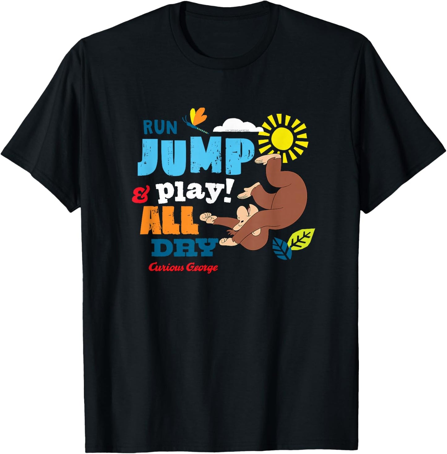 Curious George Run Jump & Play All Day T-Shirt - T-Shirt | Black
