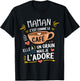 Maman Comme le Café Funny Gift , Black, S T-Shirt - T-Shirt | Black