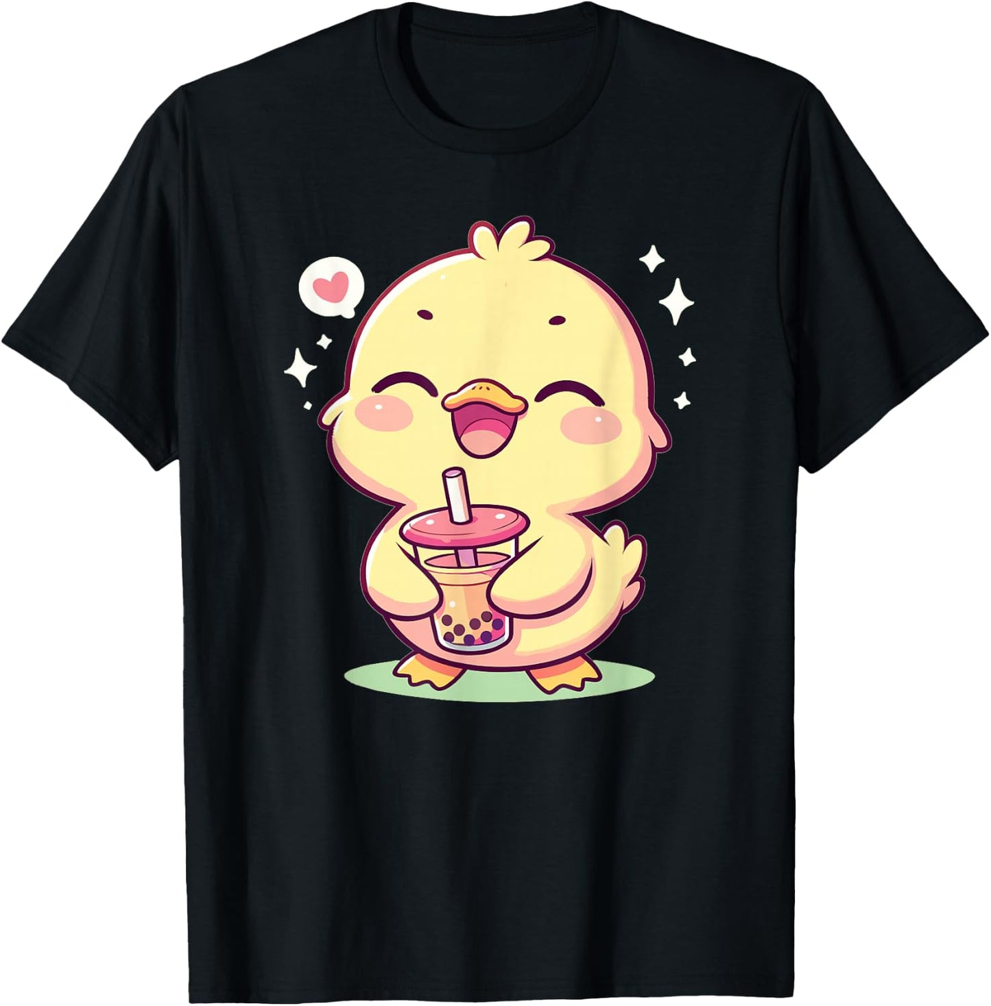 Kawaii Ducks Bubble Tea Boba Duck T-Shirt - T-Shirt | Black