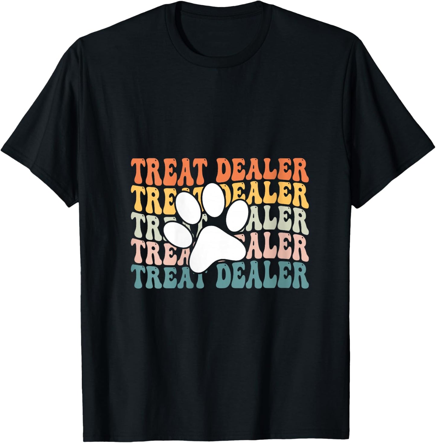 Women's Treat Dealer , funny dog treat for dog mom and dog dad V-Neck T-Shirt - T-Shirt | Black