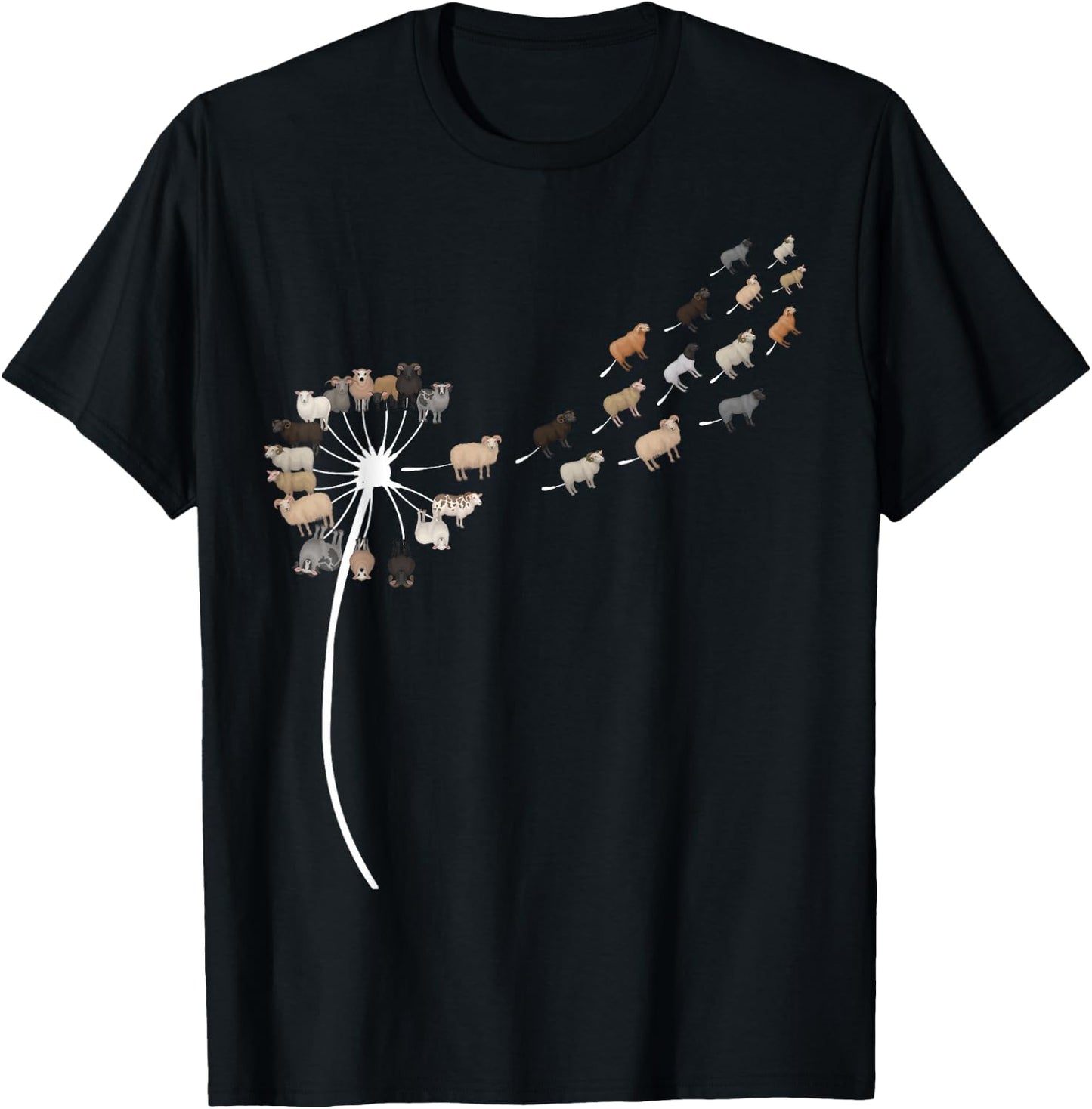 Dandelion Sheep Stuff for Sheep Lover | Sheep T-Shirt - T-Shirt | Black