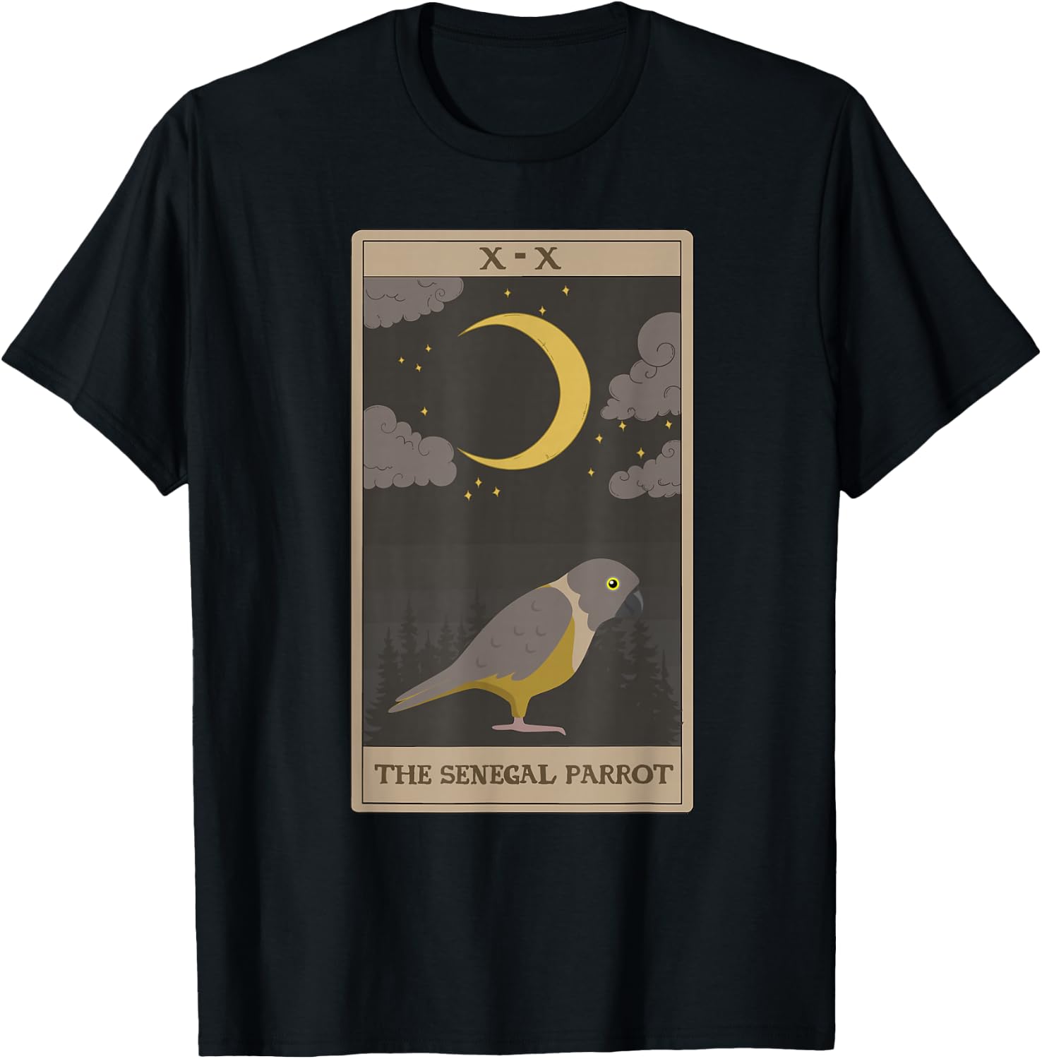 Senegal Parrot Cute Senegal Parrot Tarot Card T-Shirt - T-Shirt | Black
