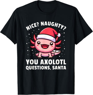 Axolotl Men Women Kids Axolotl Questions Christmas Boys T-Shirt - T-Shirt | Black