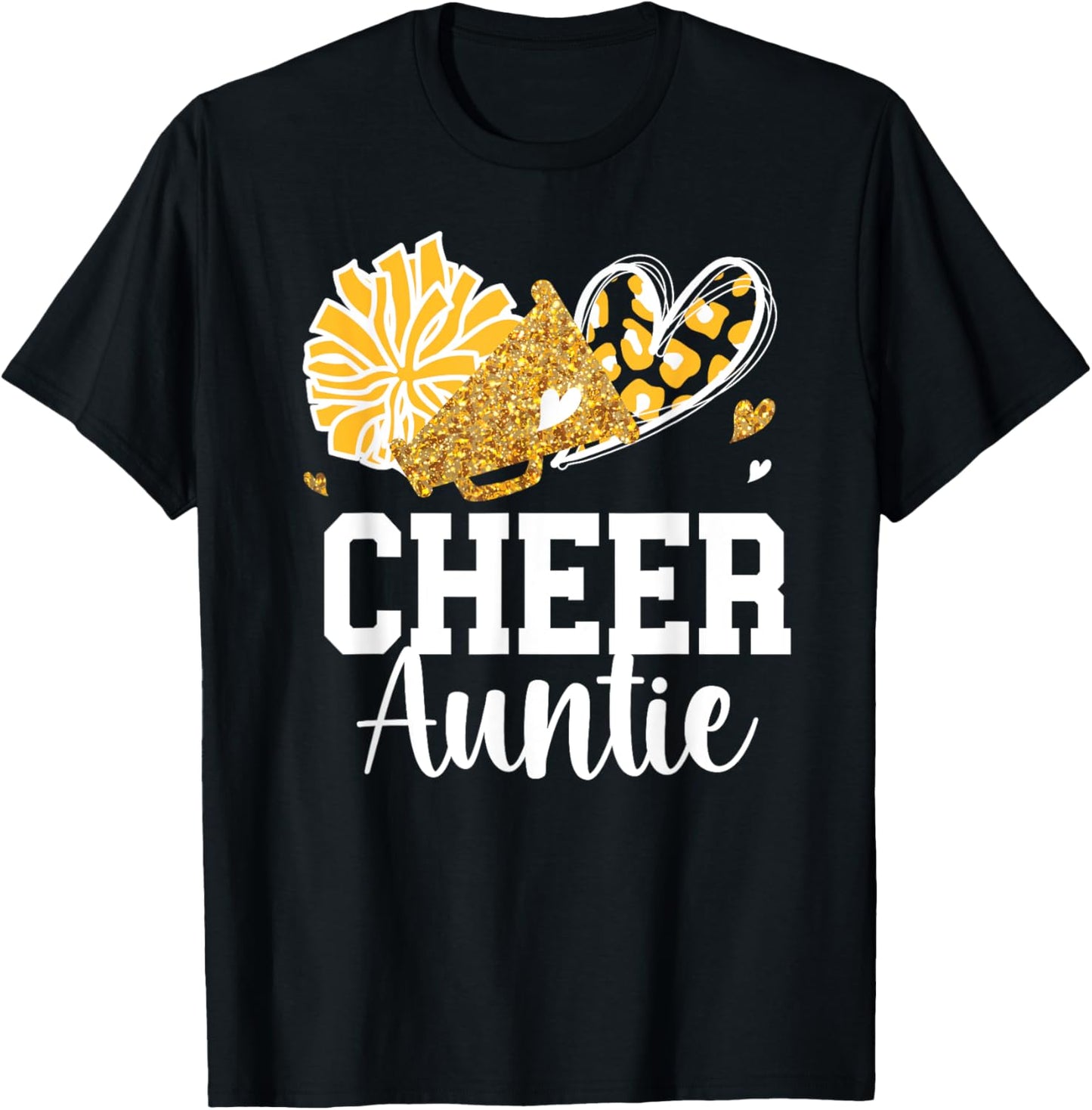 Cheer Auntie Cheerleader Aunt Cheer Aunt Cheerleading Aunt T-Shirt - T-Shirt | Black
