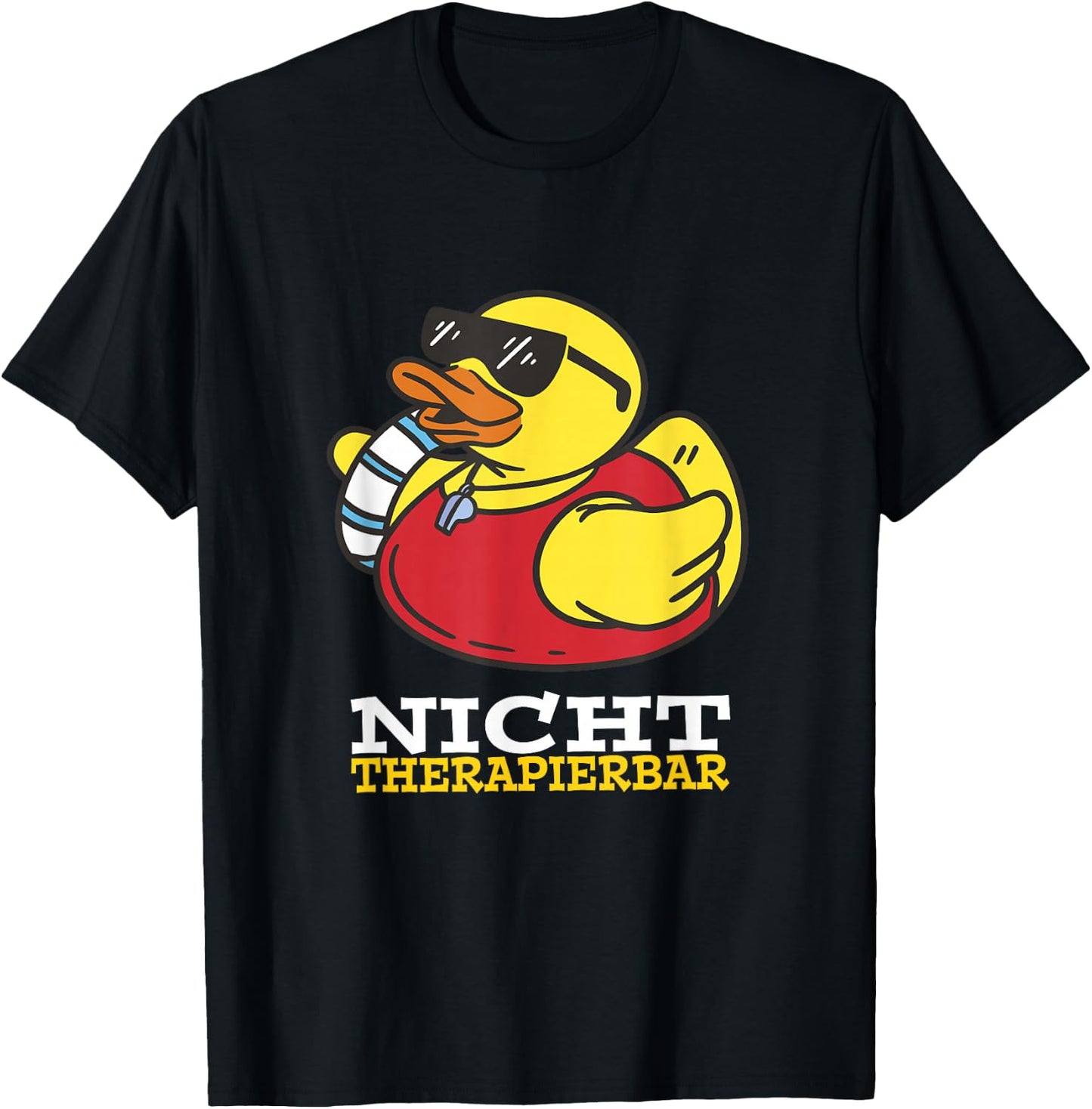 Bath Duck Lifeguard , black, s T-Shirt - T-Shirt | Black
