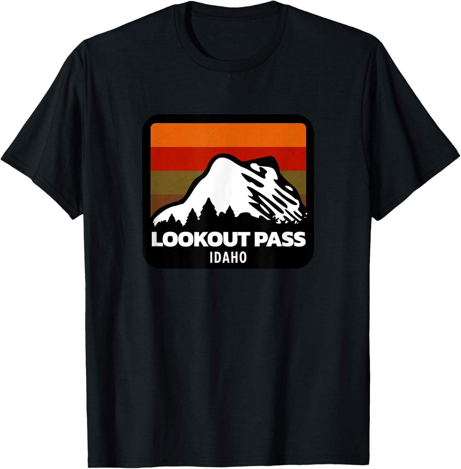 Lookout Pass Idaho Skiing Snowboarding Family Ski T-Shirt - T-Shirt | Black