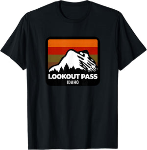 Lookout Pass Idaho Skiing Snowboarding Family Ski T-Shirt - T-Shirt | Black