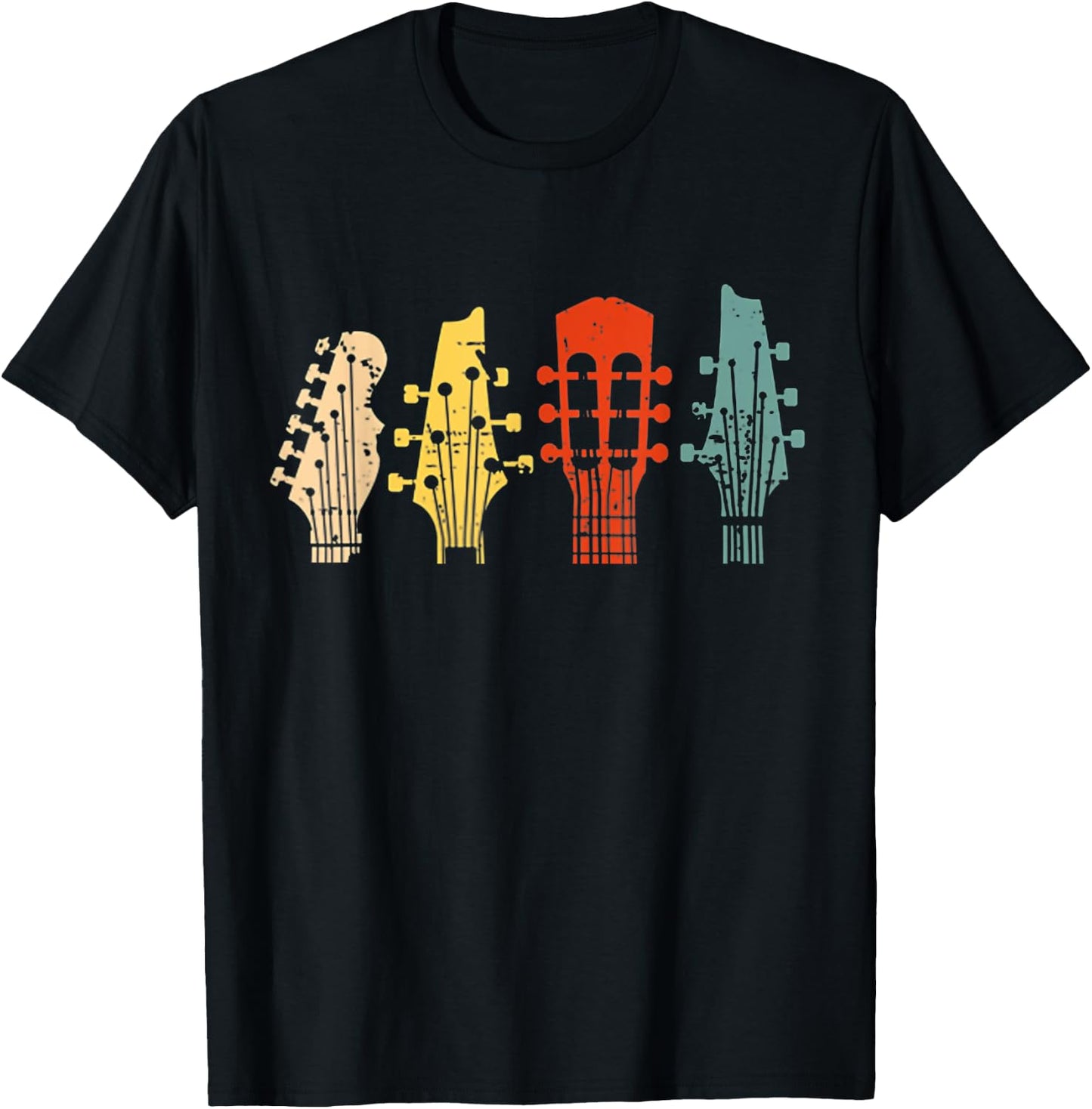 Vintage Guitar Gift Women Music Band Guitarist Stuff T-Shirt - T-Shirt | Black