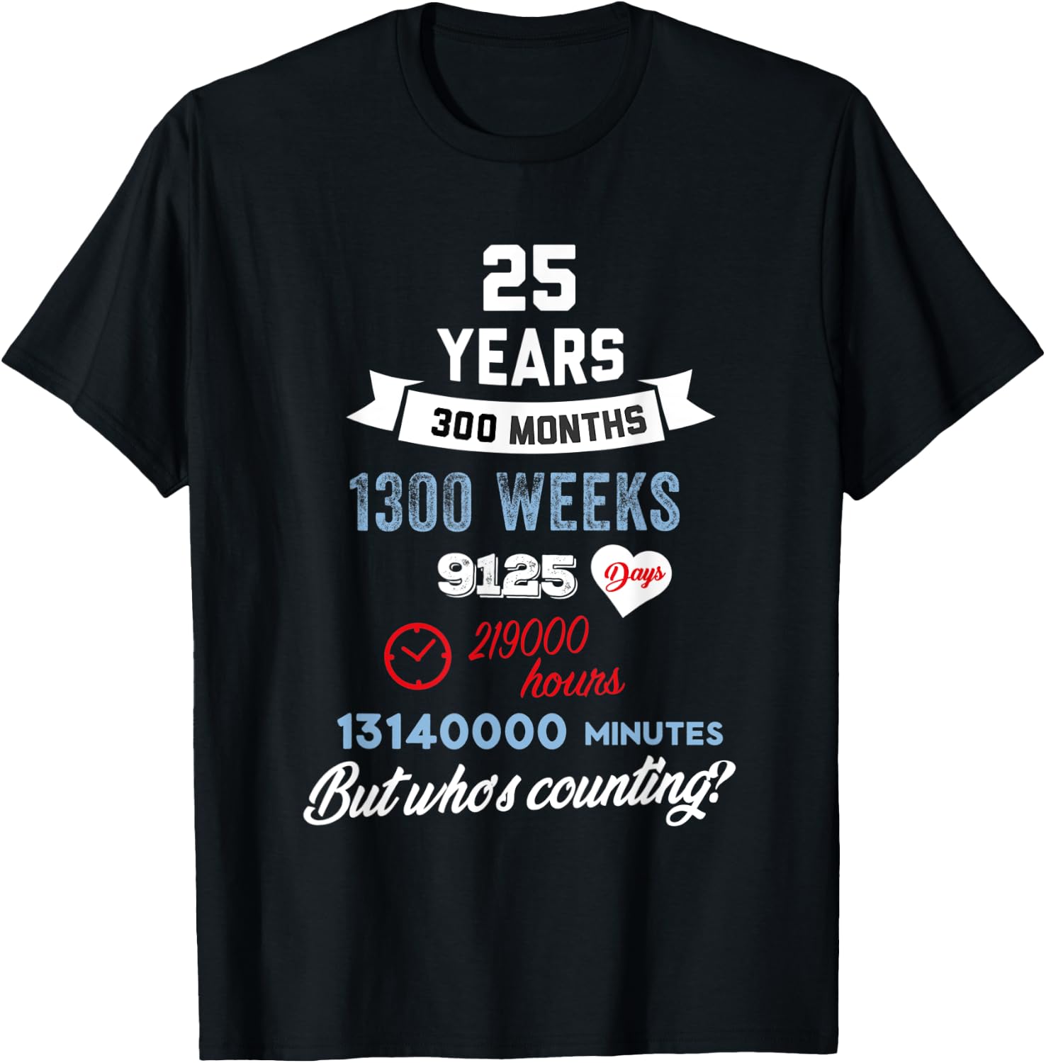 25 Years Old But Who Is Counting Funny Birthday T-Shirt - T-Shirt | Black