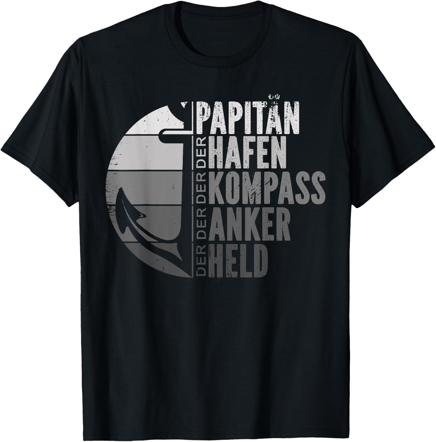 Herren Papitän Papa Kapitän Vatertag Captain Anker Segler Schiffer T-Shirt - T-Shirt | Black