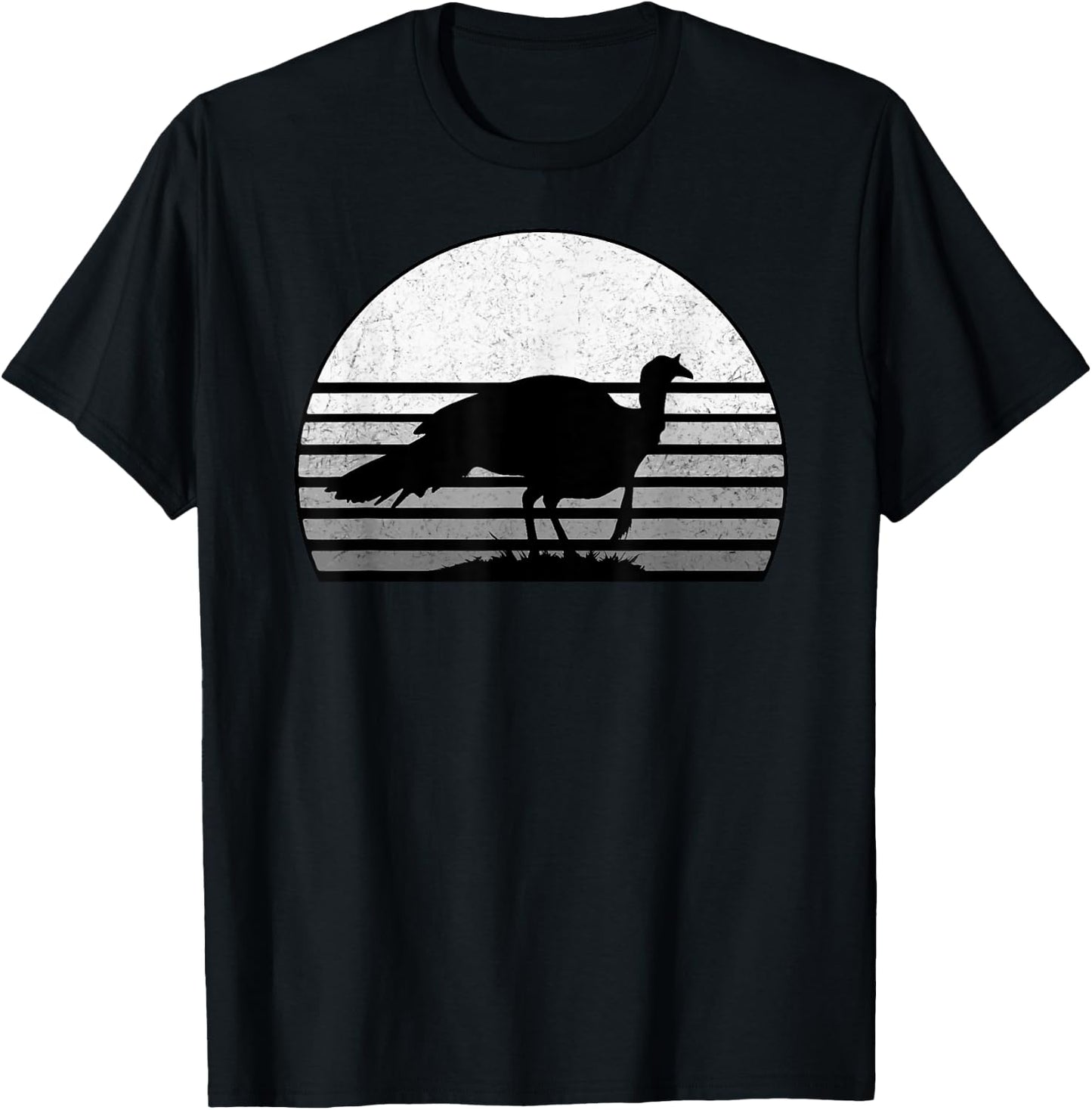 Turkey Hunting Retro Sun Upland Bird Hunter Thanksgiving 2 T-Shirt - T-Shirt | Black