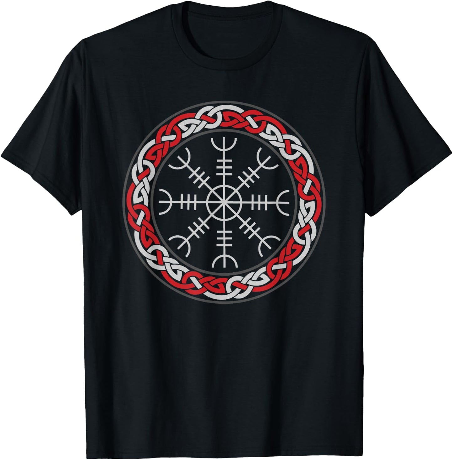 Celtic Knots - Helm of Awe - Aegishjalmur - Norse Mythology T-Shirt - T-Shirt | Black