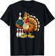 Thanksgiving Bowling Shirt Women Men Funny Turkey Bowling T-Shirt - T-Shirt | Black