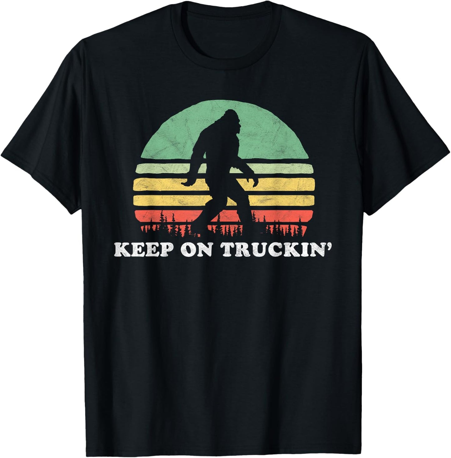 Groovy Sixties Bigfoot Keep On Truckin' Retro 60s T-Shirt - T-Shirt | Black