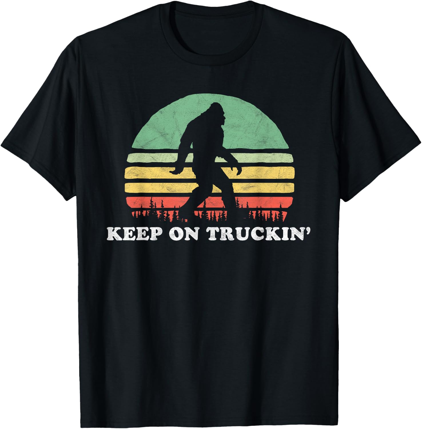 Groovy Sixties Bigfoot Keep On Truckin' Retro 60s T-Shirt - T-Shirt | Black