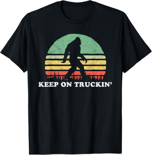 Groovy Sixties Bigfoot Keep On Truckin' Retro 60s T-Shirt - T-Shirt | Black