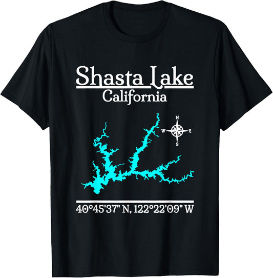Shasta Lake - California T-Shirt - T-Shirt | Black