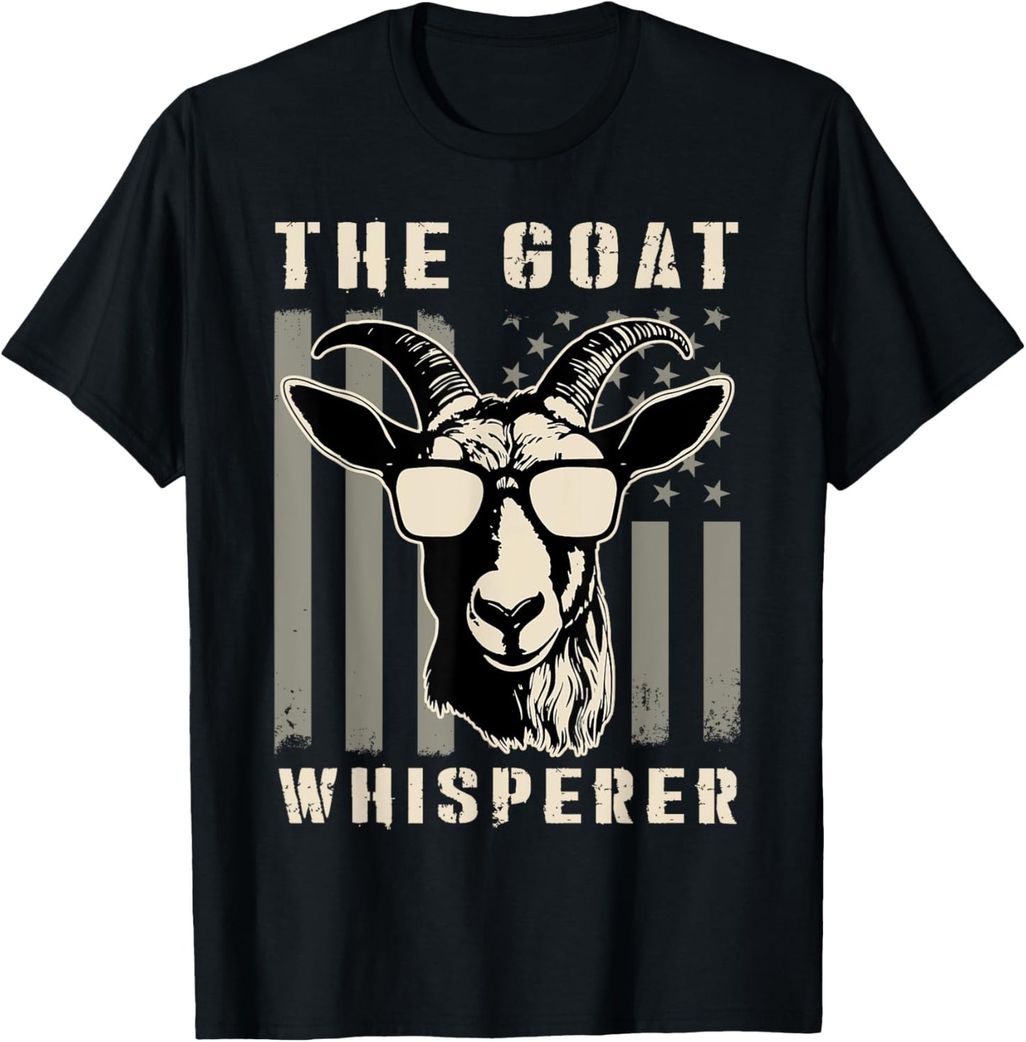 The Goat Whisperer - USA American Flag Farm Animal Lover T-Shirt - T-Shirt | Black