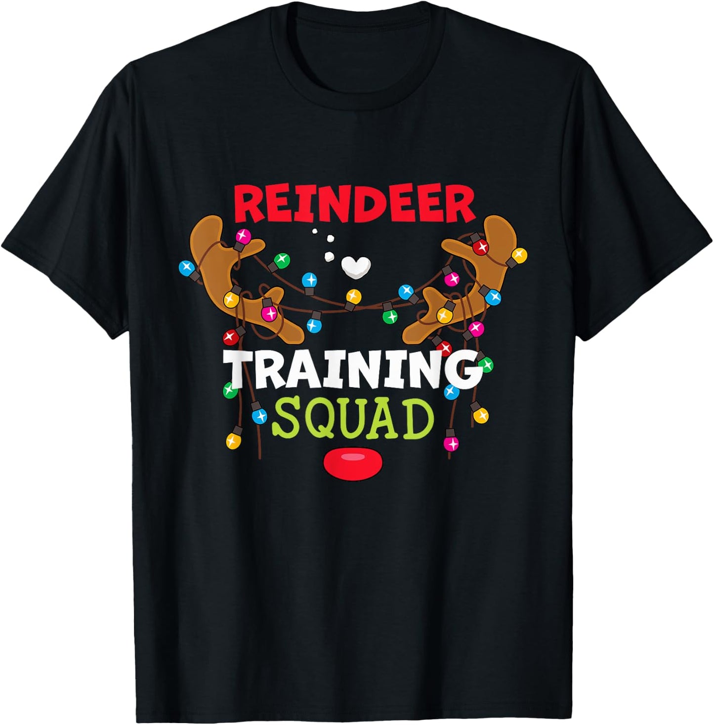 Christmas Running Reindeer Training Squad Funny Runner Team T-Shirt - T-Shirt | Black