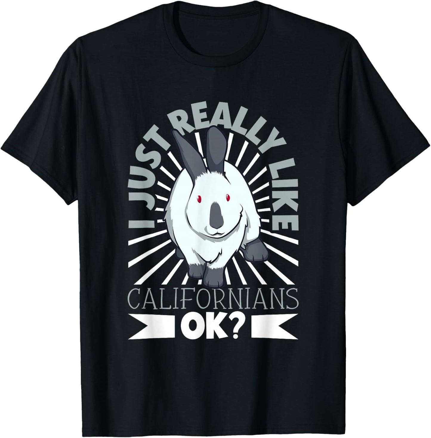 Rabbit Motif - California Rabbit T-Shirt - T-Shirt | Black