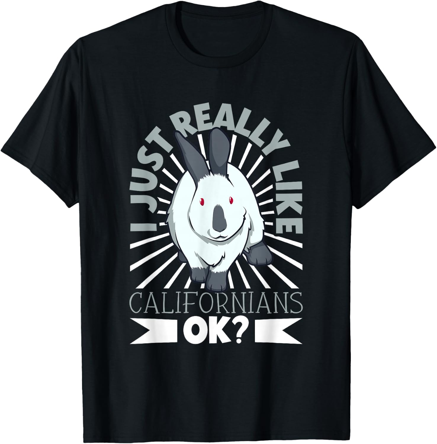 Rabbit Motif - California Rabbit T-Shirt - T-Shirt | Black