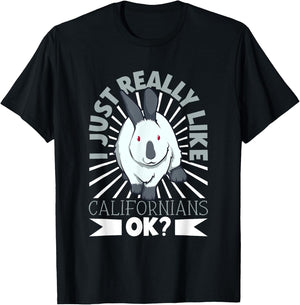 Rabbit Motif - California Rabbit T-Shirt - T-Shirt | Black
