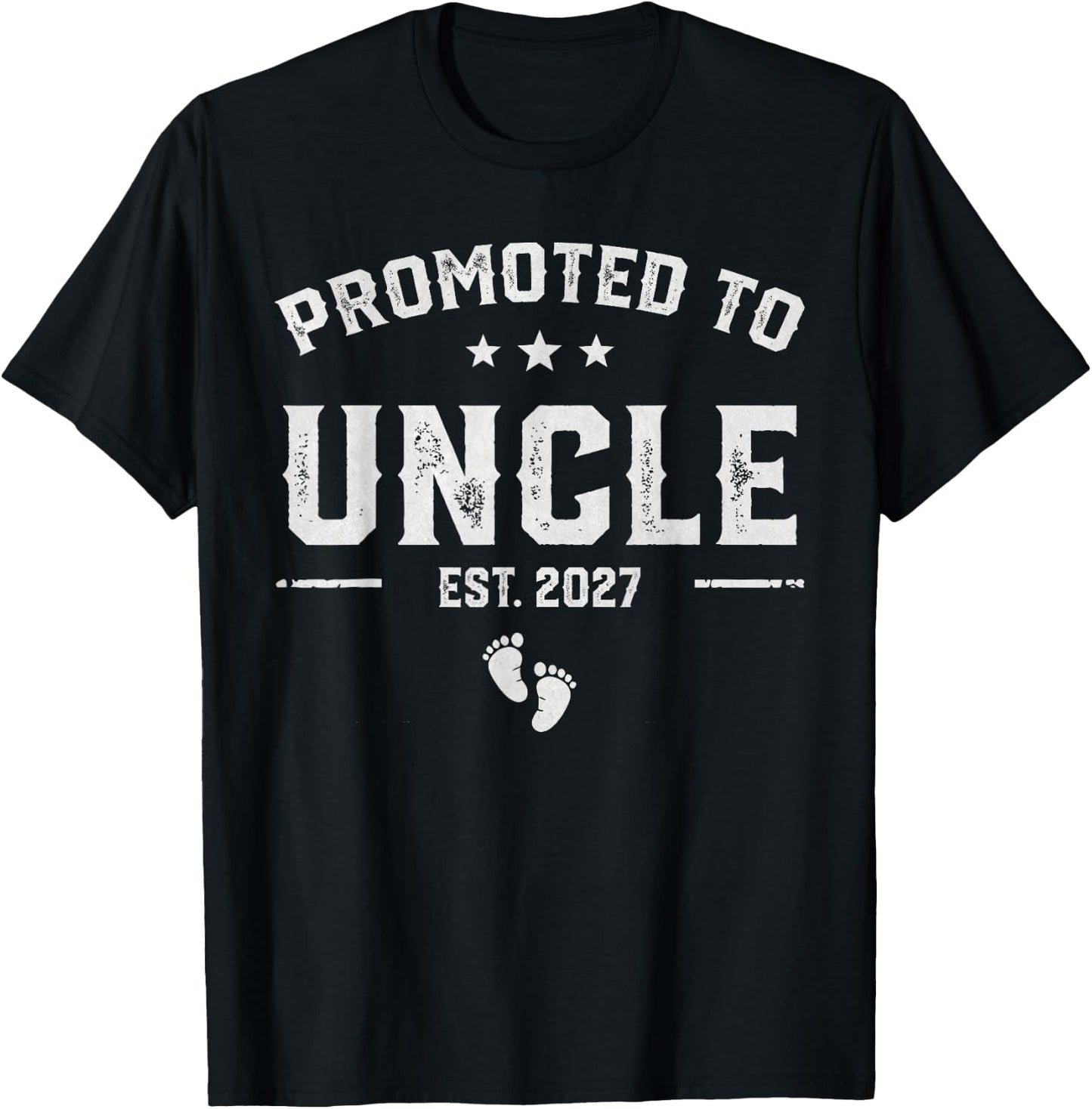 First Time Uncle Est 2027 Promoted to Uncle Est. 2027 T-Shirt - T-Shirt | Black