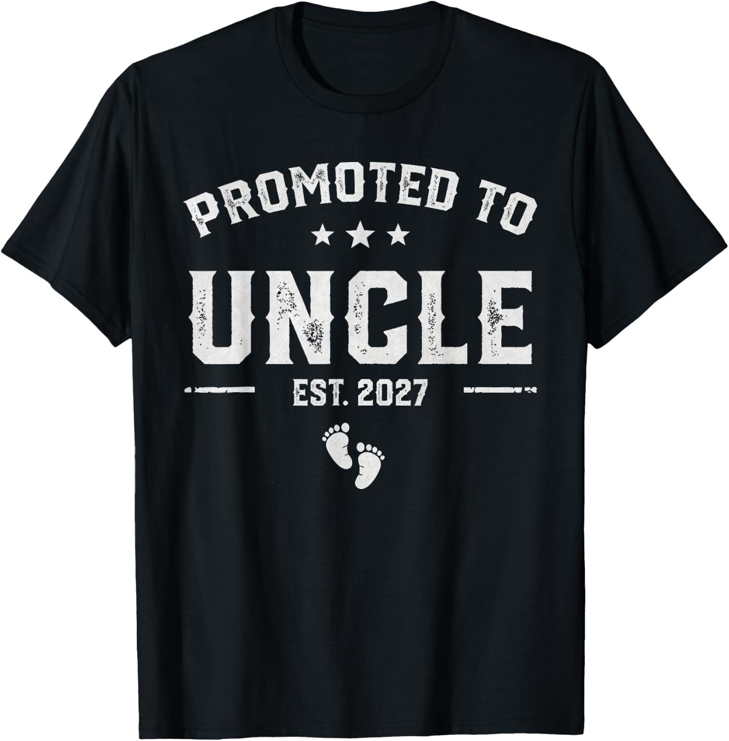First Time Uncle Est 2027 Promoted to Uncle Est. 2027 T-Shirt - T-Shirt | Black