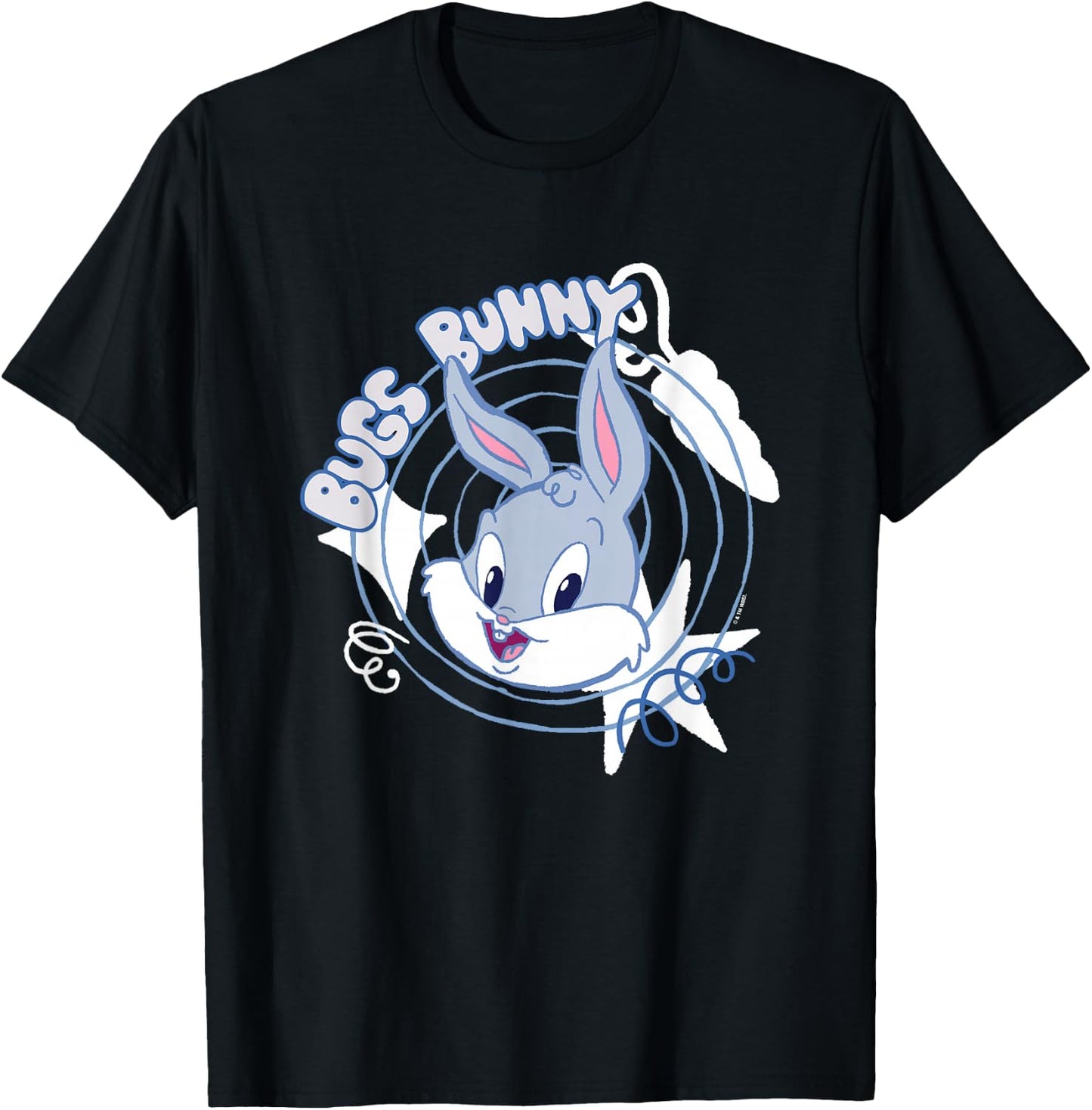 Looney Tunes Baby Bugs Bunny Big Face Cute Logo T-Shirt - T-Shirt | Black