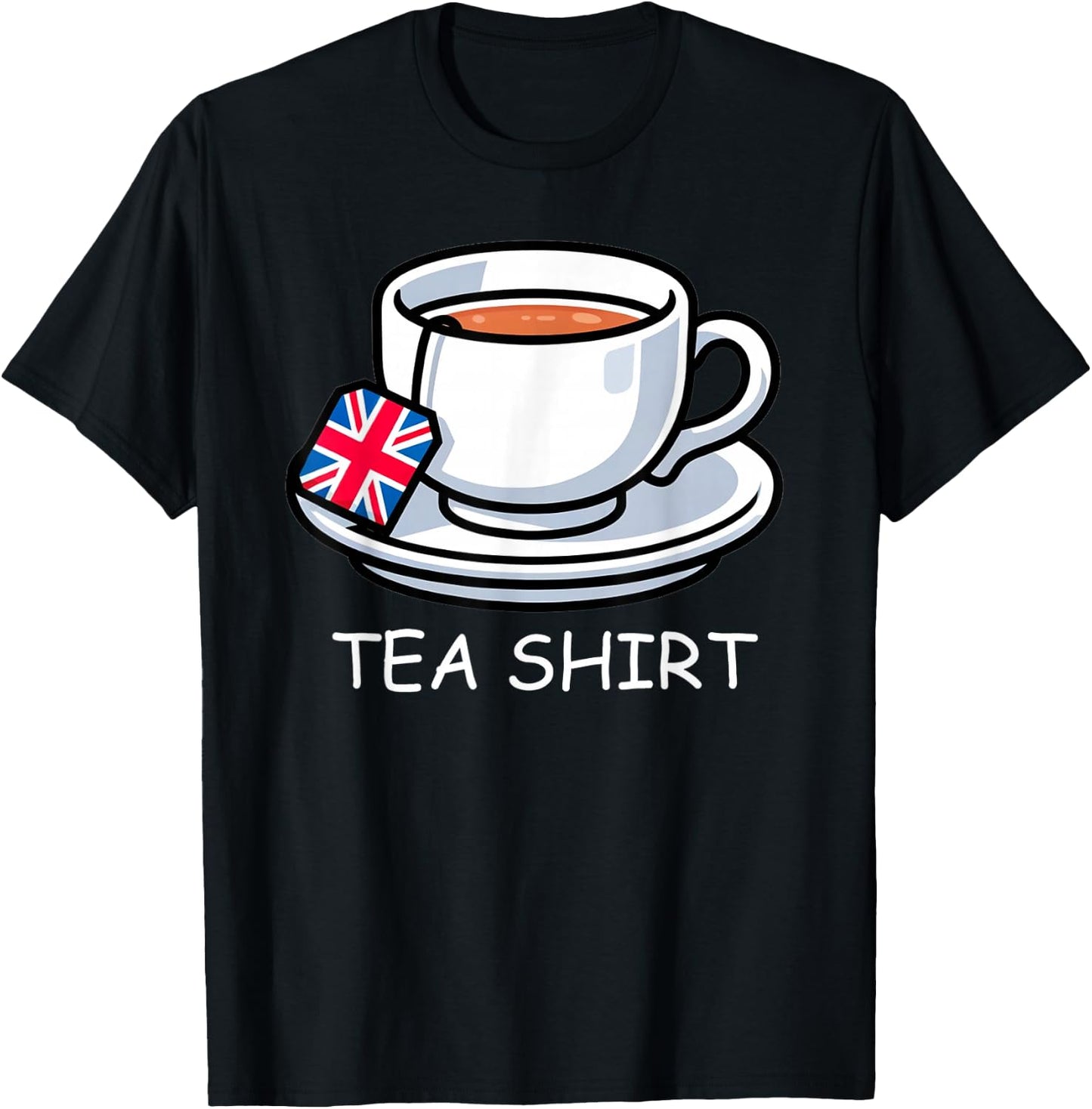 I Love English Tea Funny Memories Union Jack , Black, S T-Shirt - T-Shirt | Black