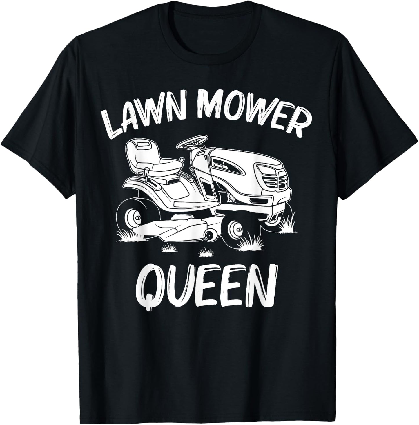 Funny Lawn Mowing Gift Women Mom Lawn Mower Farm Gardening T-Shirt - T-Shirt | Black