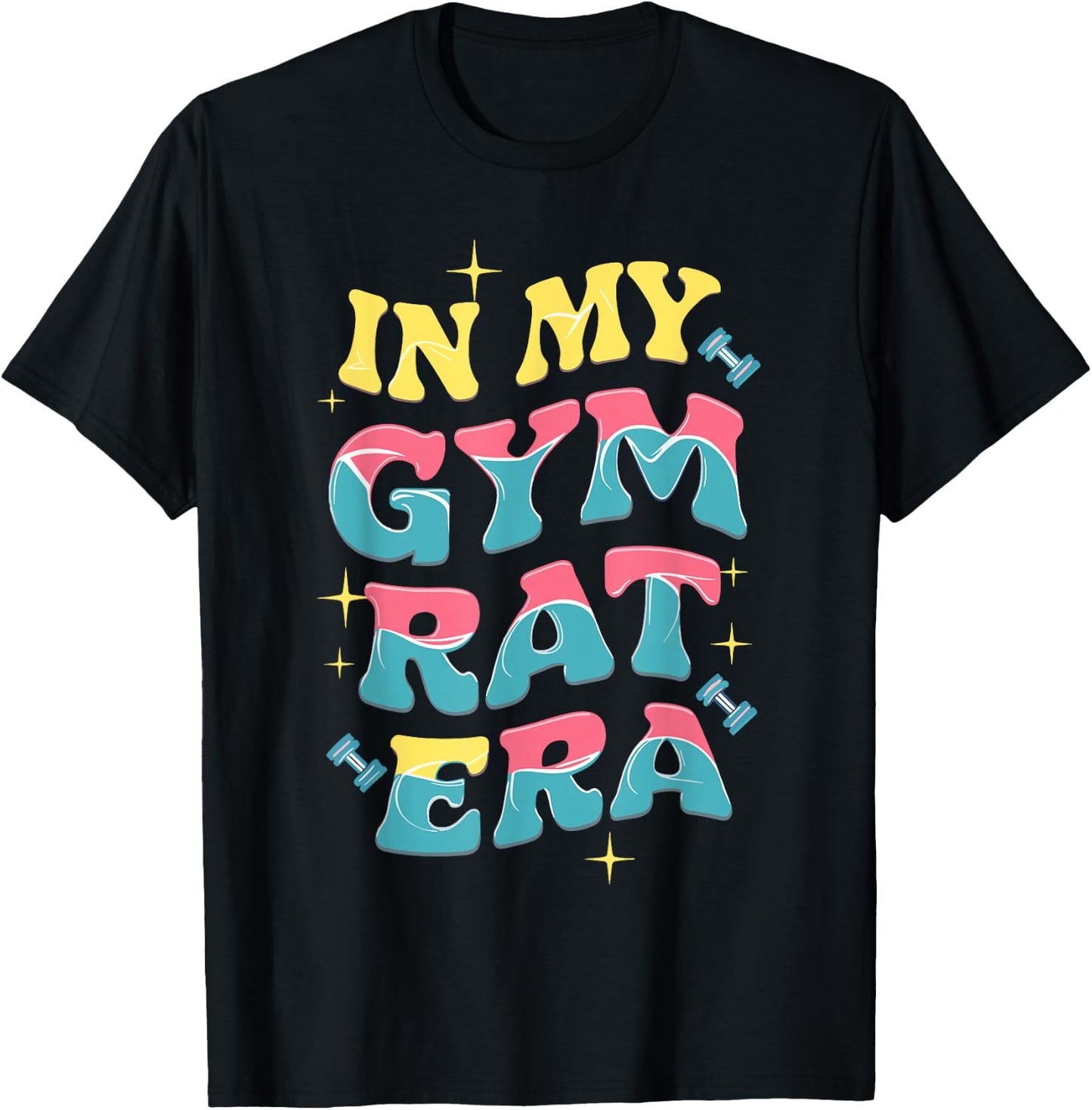In My Gym Rat Era Groovy Fitness Bodybuilding Workout T-Shirt - T-Shirt | Black