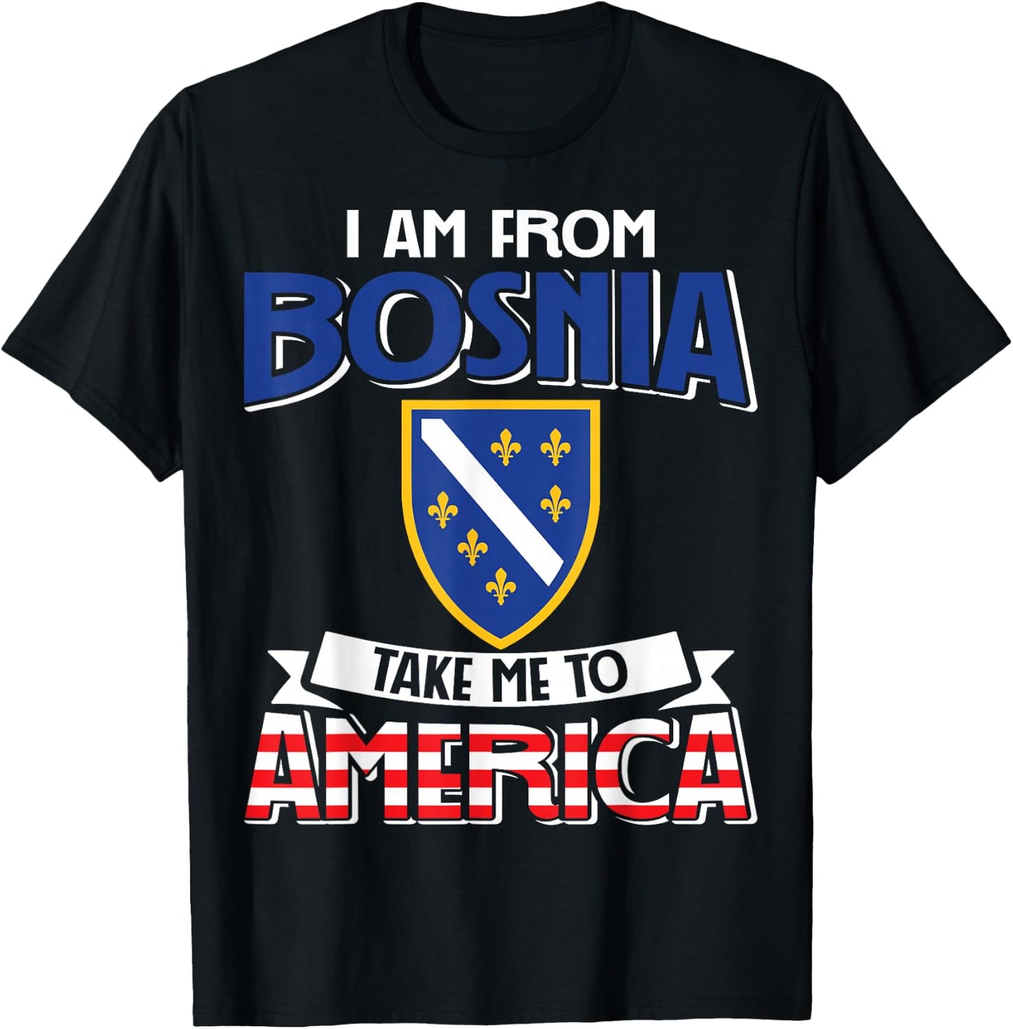 I am from Bosnia take me to America - Bosnien Herzegowina T-Shirt - T-Shirt | Black