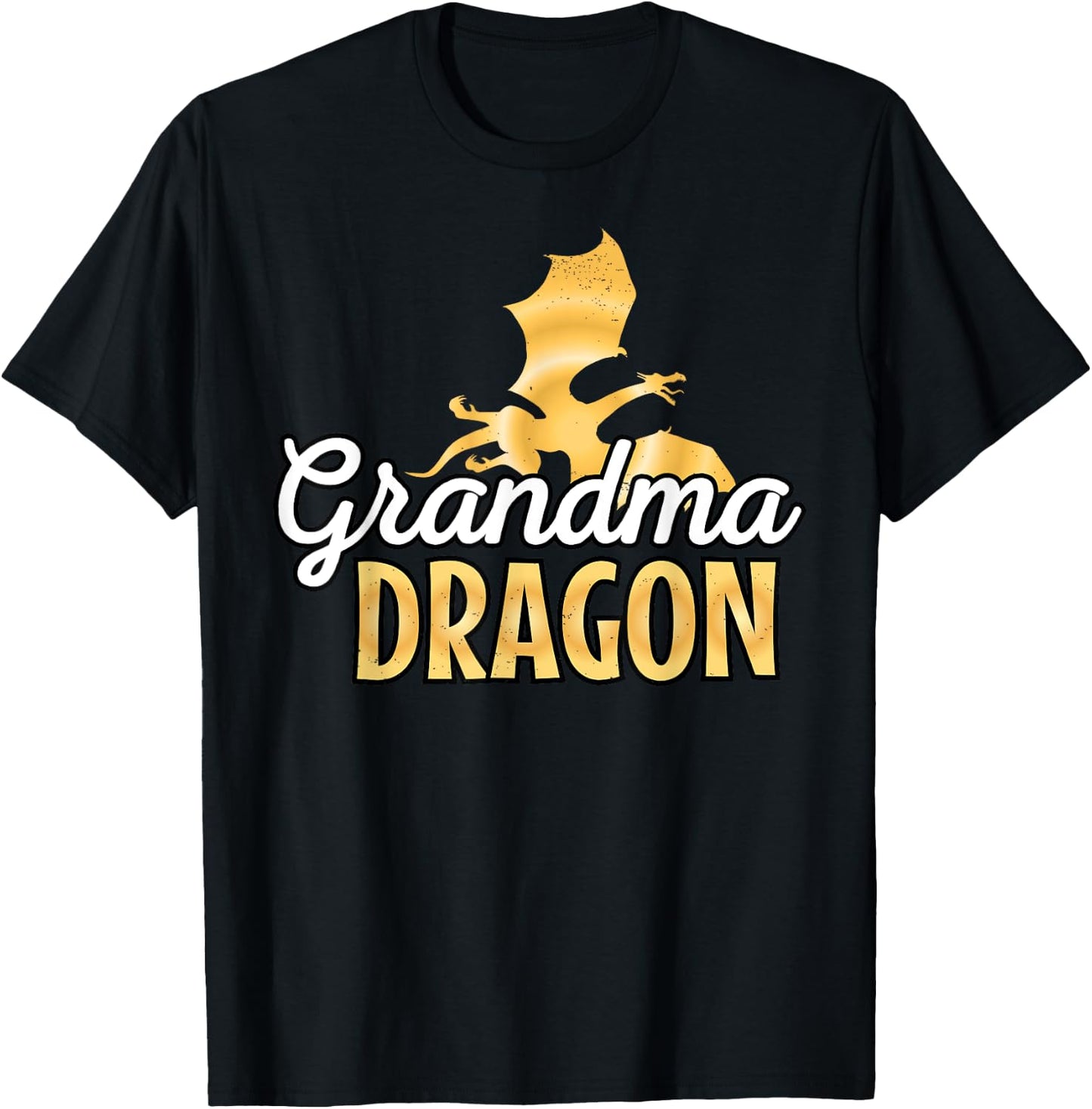 Grandma Dragon Mythical Legendary Creature Grandmother T-Shirt - T-Shirt | Black