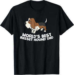 World's Best Basset Hound Dad T-Shirt - T-Shirt | Black